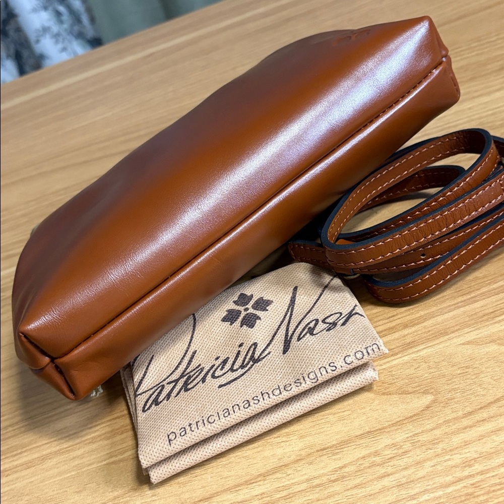 Patricia Nash Heritage Leather Frame Clutch Crossbody – Viola Tan NWT - Picture 8 of 10